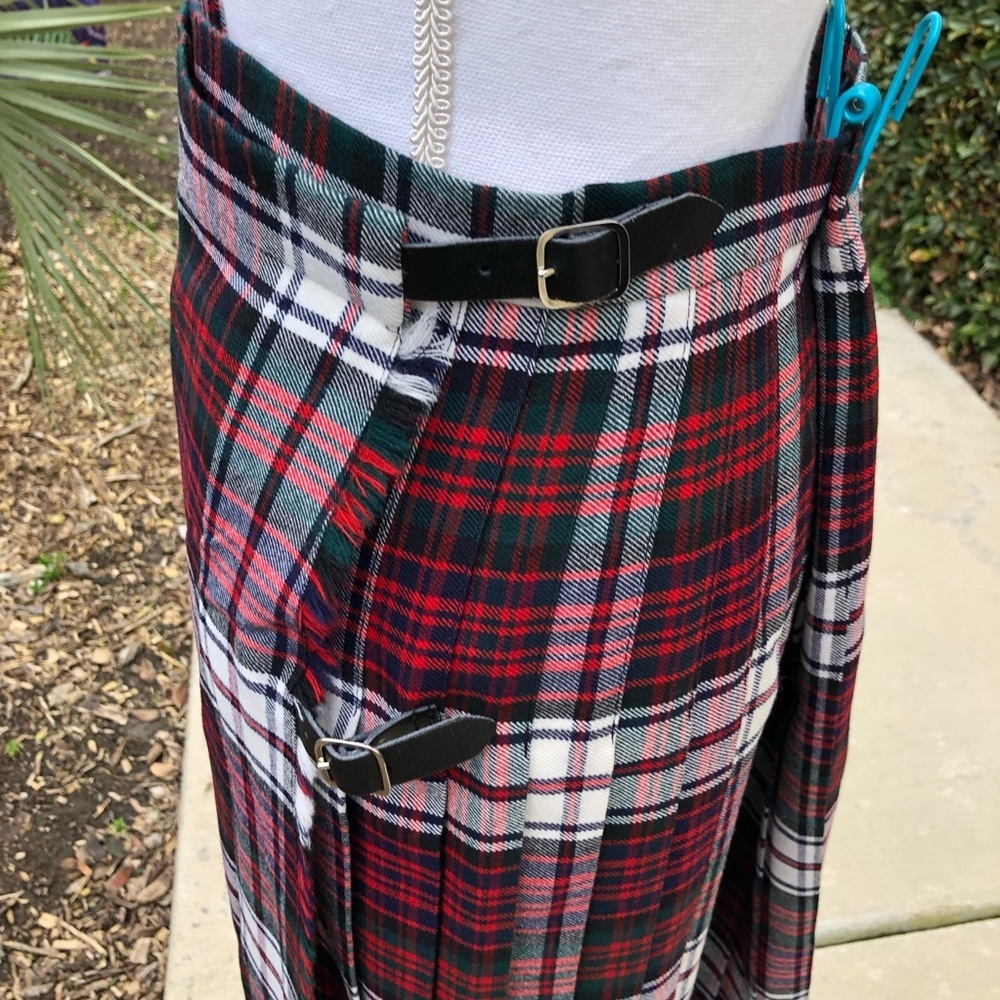 Strathmore Plaid Kilt US Size 16 Red, Green, White - Picture 4 of 5